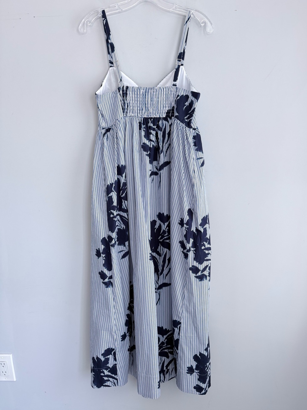 Abercrombie & Fitch Sweetheart Babydoll Maxi Dress Blue Floral Stripe NWT M P - Picture 6 of 16